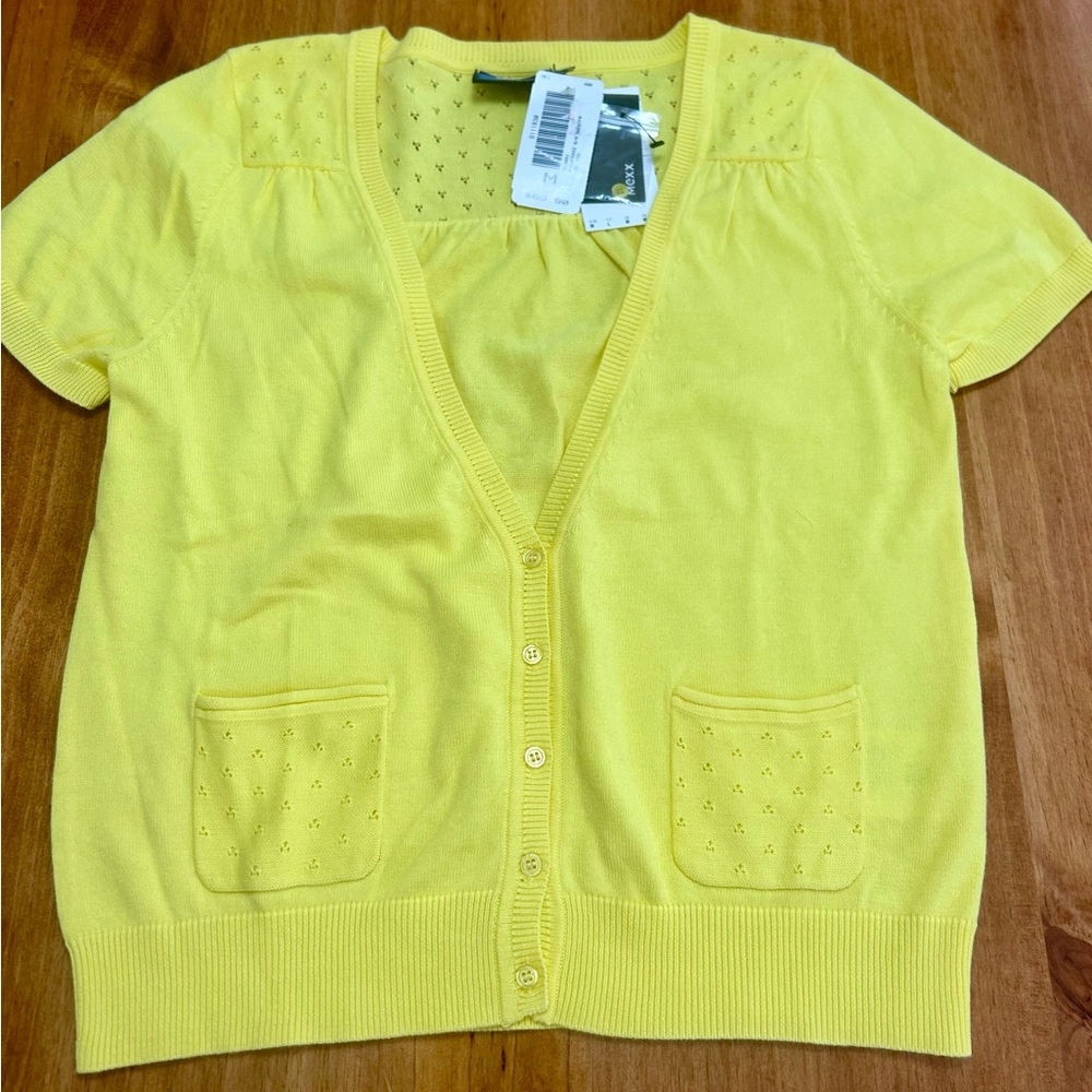Yellow Short Sleeve Cardigan
